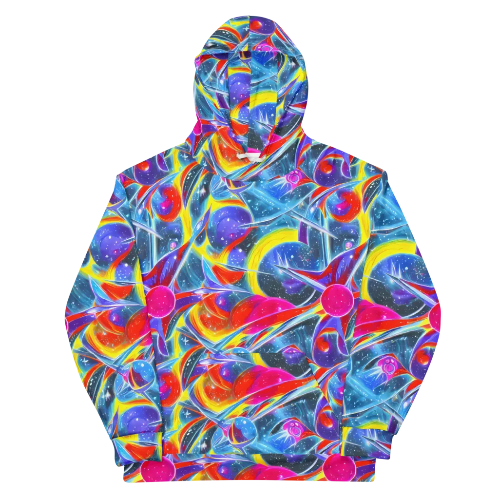 Prismatic Marbles on Cotton Hoodie — Front