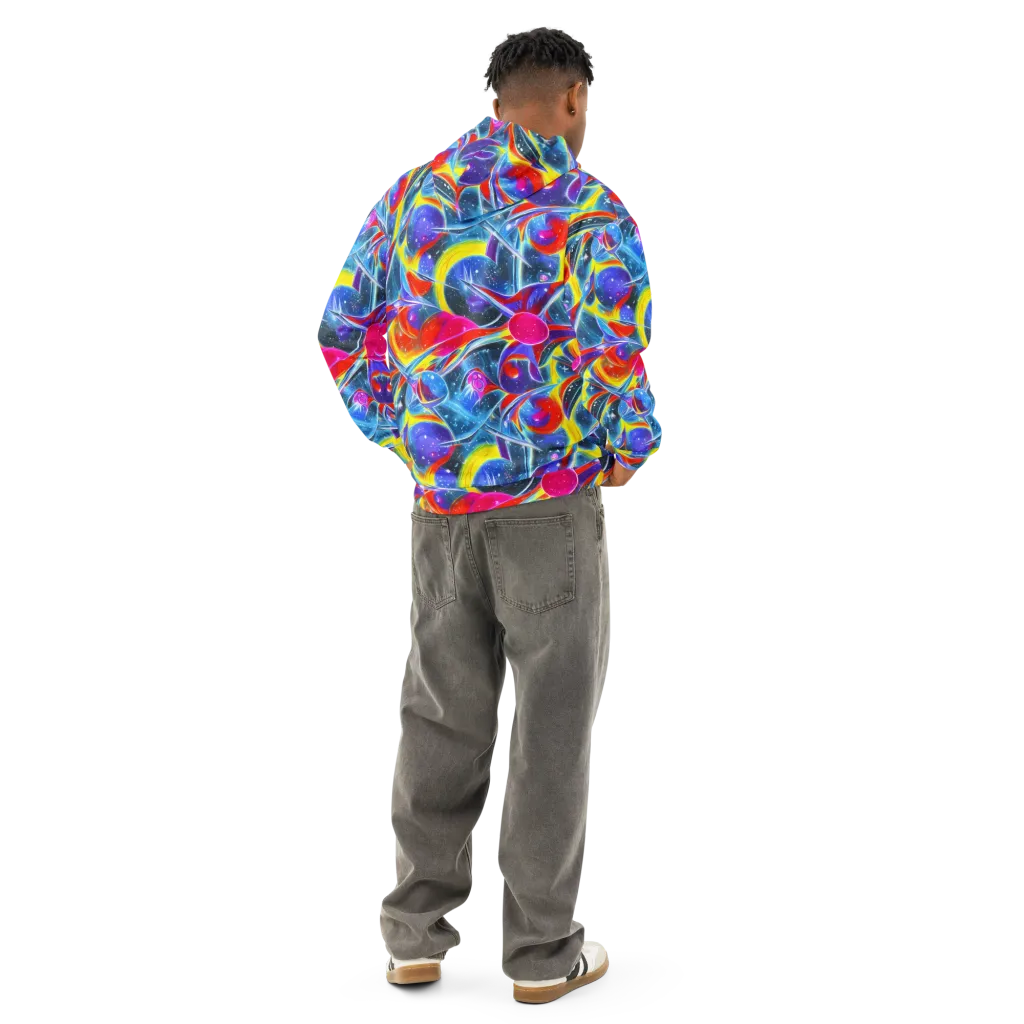 Prismatic Marbles on Cotton Hoodie — Back