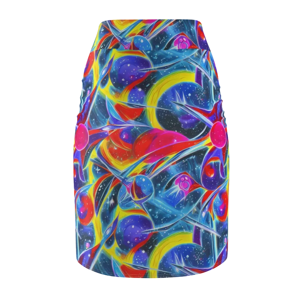 Prismatic Marbles on Pencil Skirt — Back