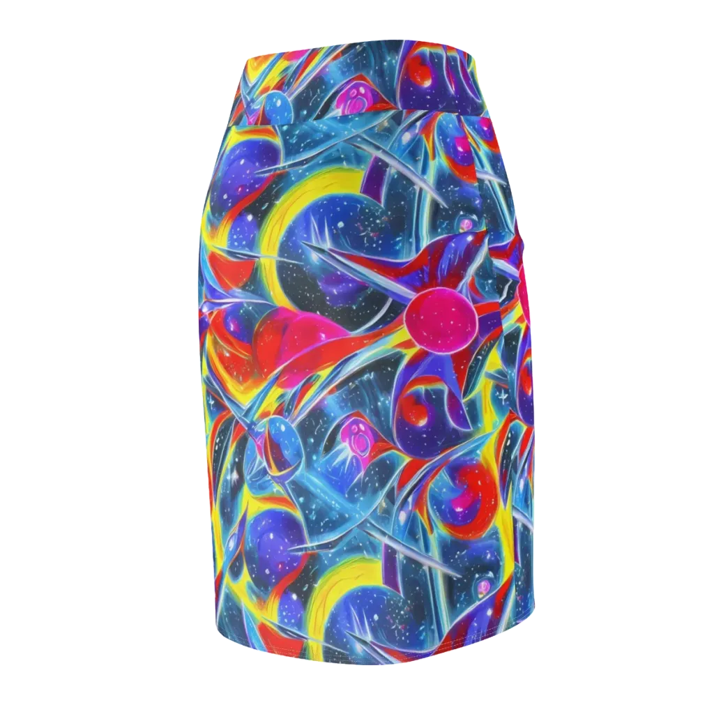 Prismatic Marbles on Pencil Skirt — Back Side