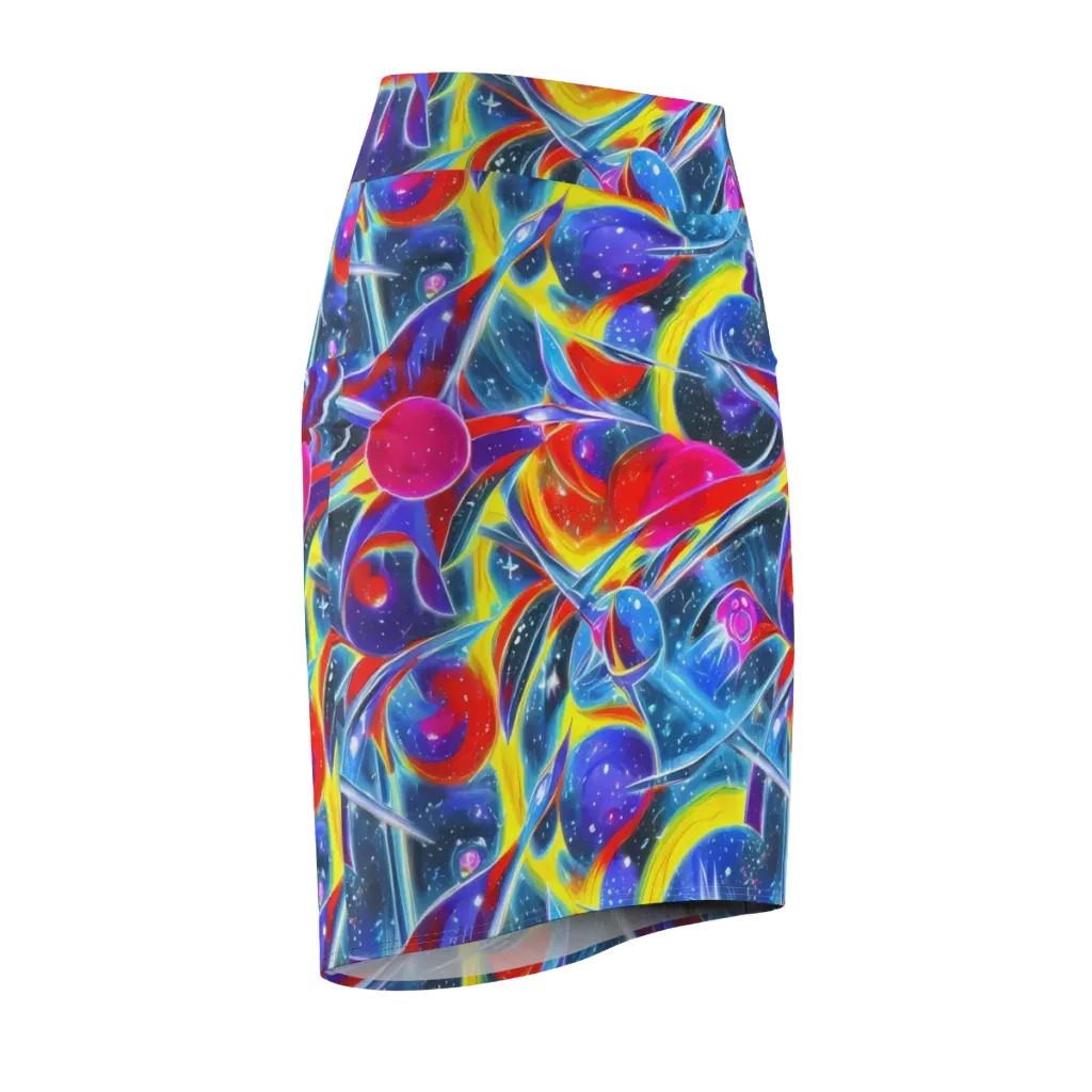 Prismatic Marbles on Pencil Skirt — Front Side