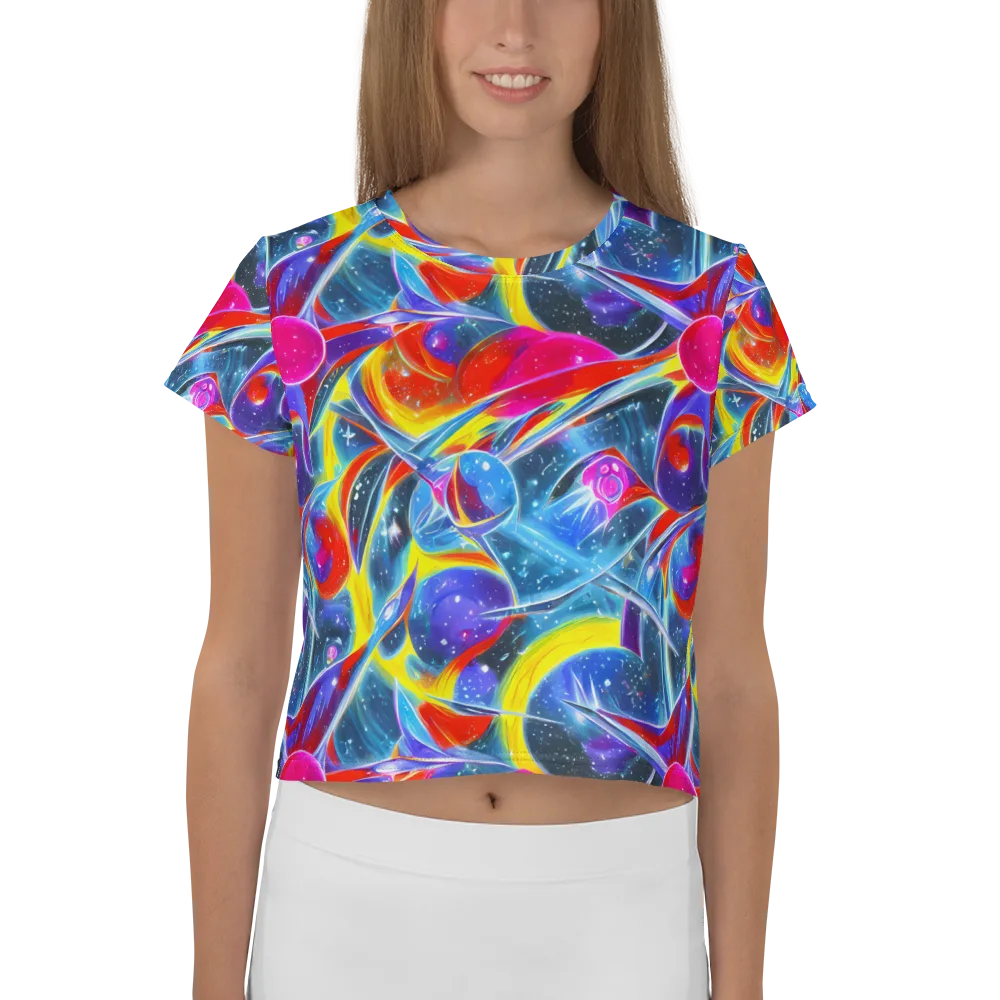 Prismatic Marbles on Crop Tee — Front
