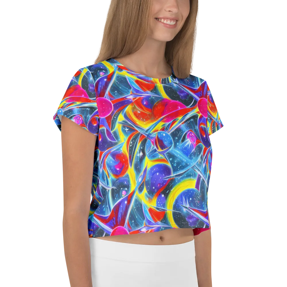 Prismatic Marbles on Crop Tee — Right