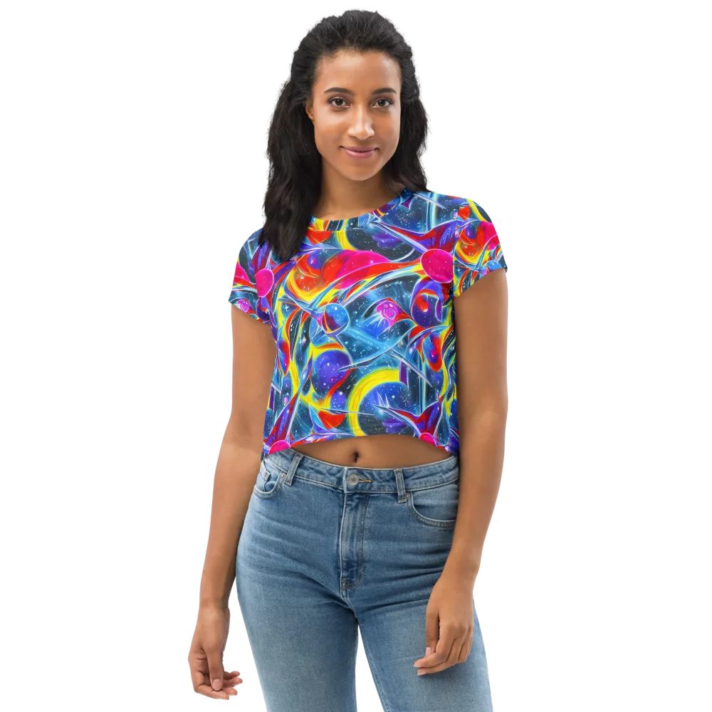 Prismatic Marbles on Crop Tee — Front