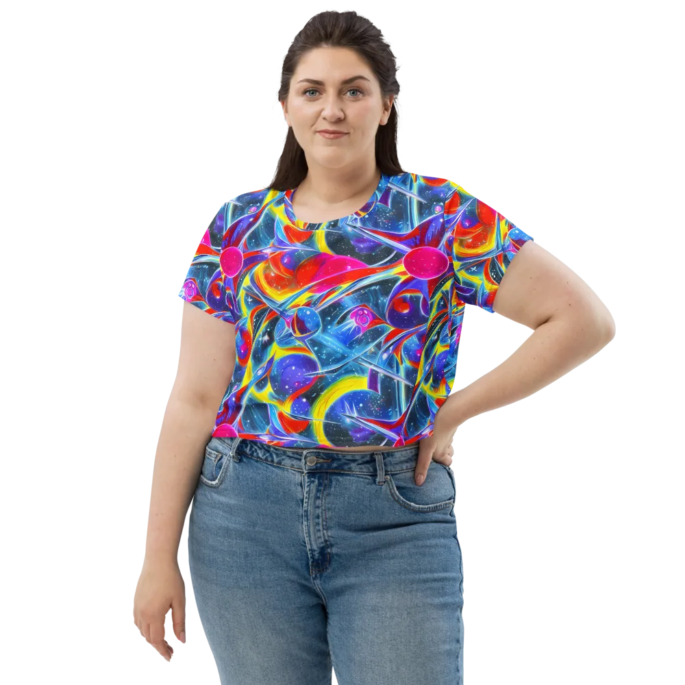 Prismatic Marbles on Crop Tee — Front
