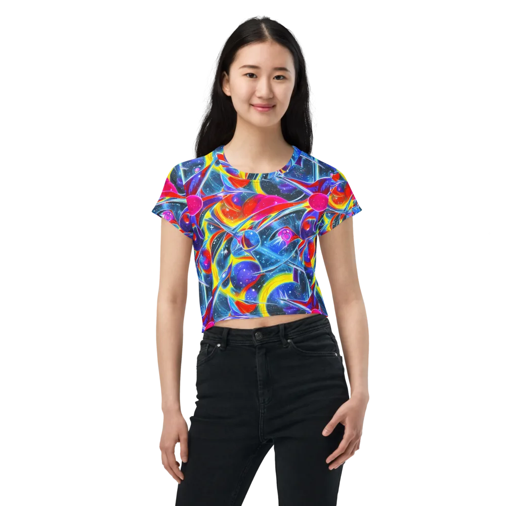 Prismatic Marbles on Crop Tee — Front