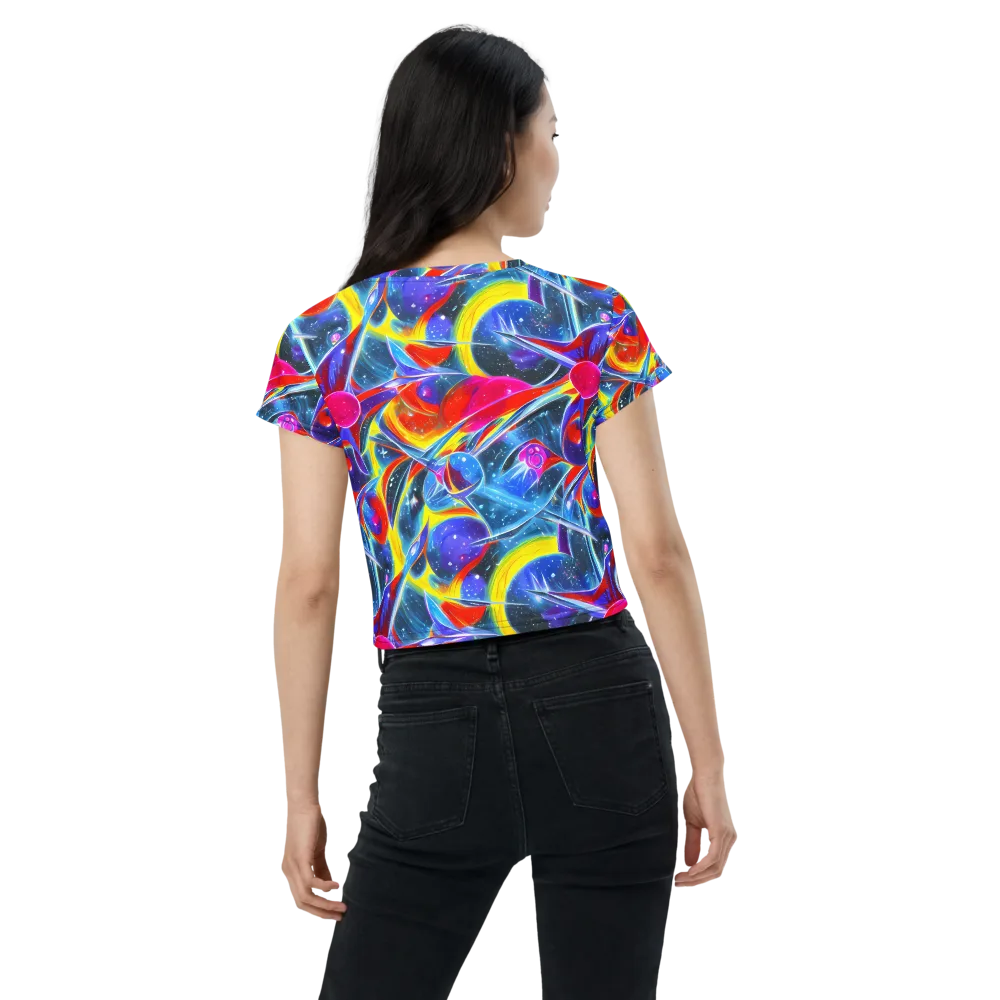Prismatic Marbles on Crop Tee — Back