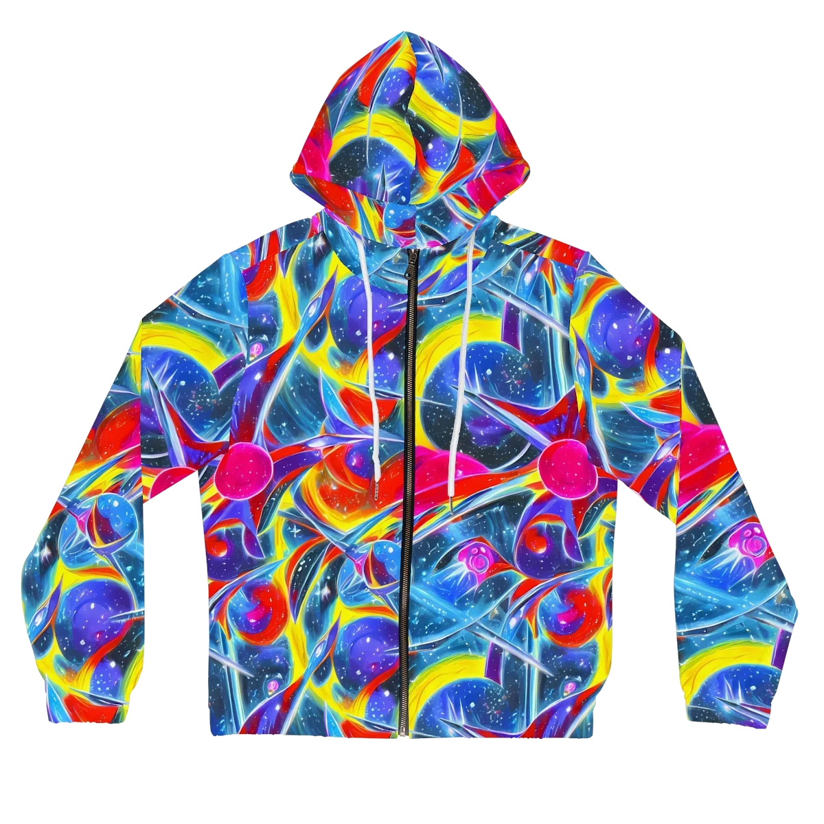 Prismatic Marbles on Women's Full-Zip Hoodie — Front