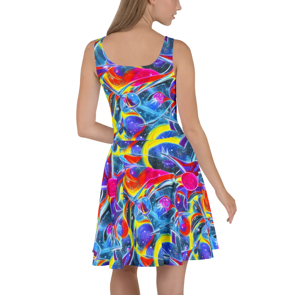 Prismatic Marbles on Skater Dress — Back