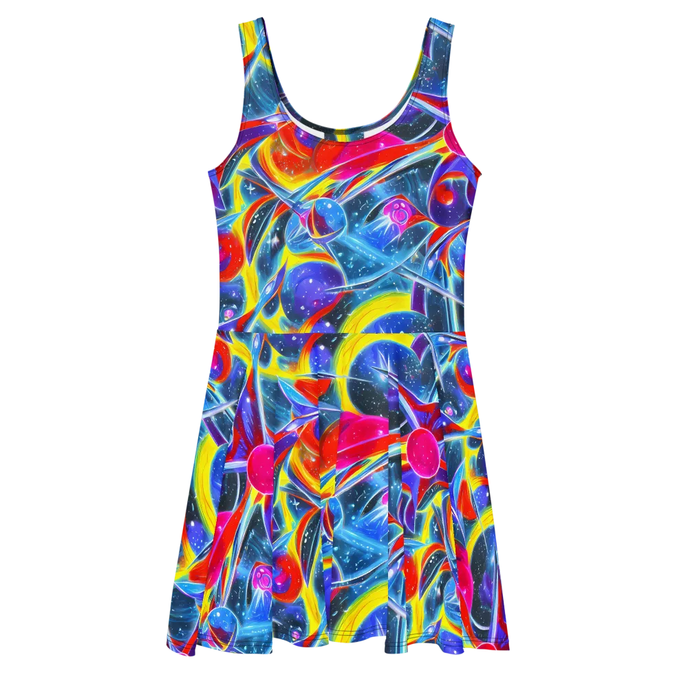 Prismatic Marbles on Skater Dress — Front