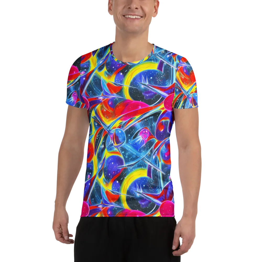 Prismatic Marbles on Men's Athletic T-Shirt — Front