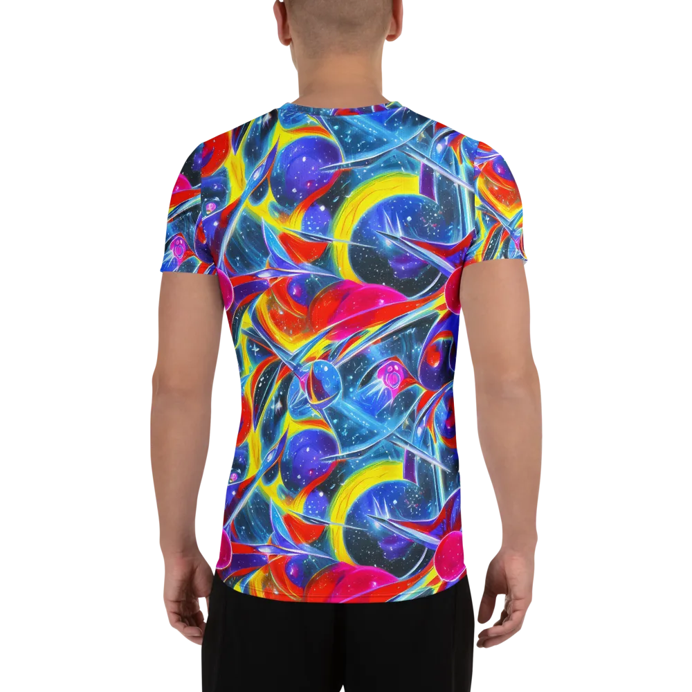 Prismatic Marbles on Men's Athletic T-Shirt — Back
