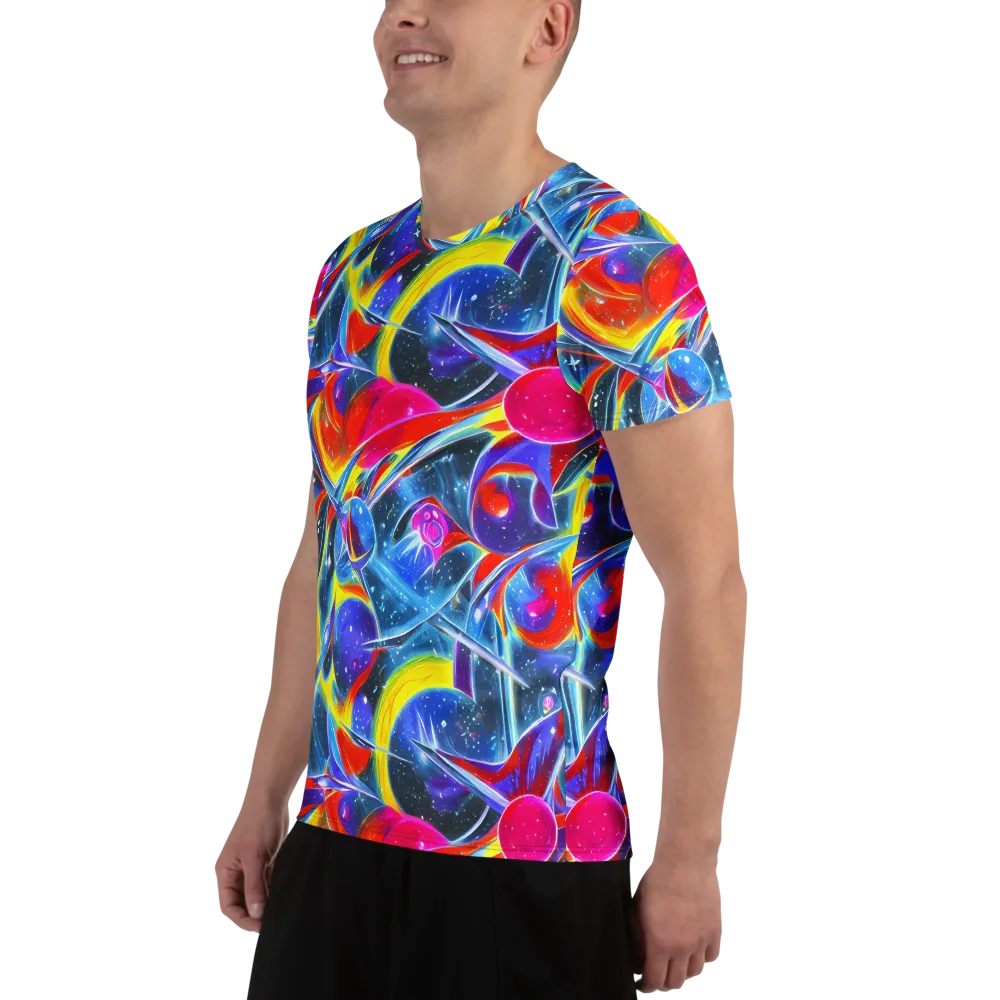 Prismatic Marbles on Men's Athletic T-Shirt — Left