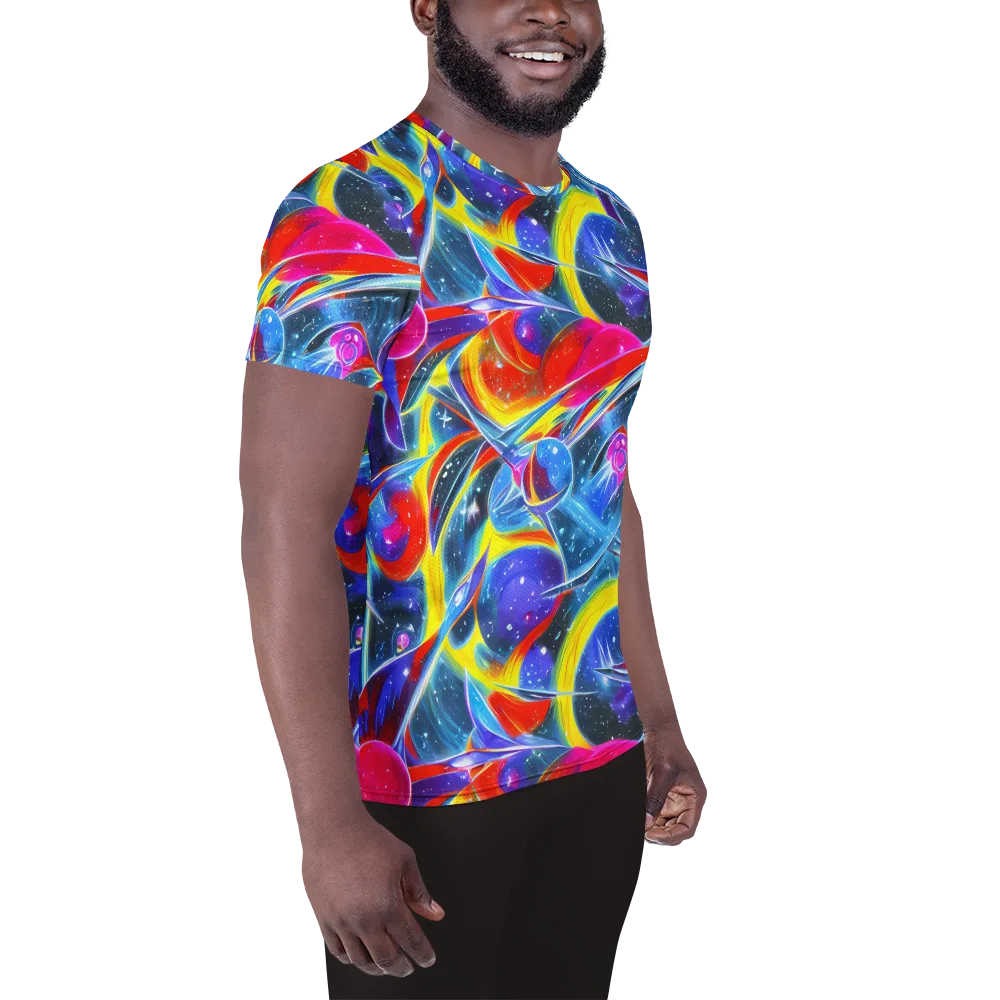 Prismatic Marbles on Men's Athletic T-Shirt — Right