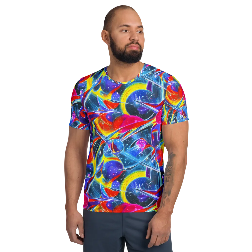 Prismatic Marbles on Men's Athletic T-Shirt — Front