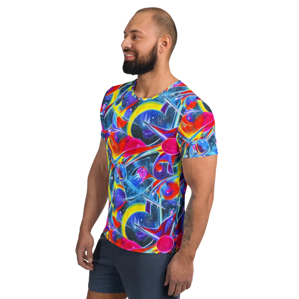Prismatic Marbles on Men's Athletic T-Shirt — Left
