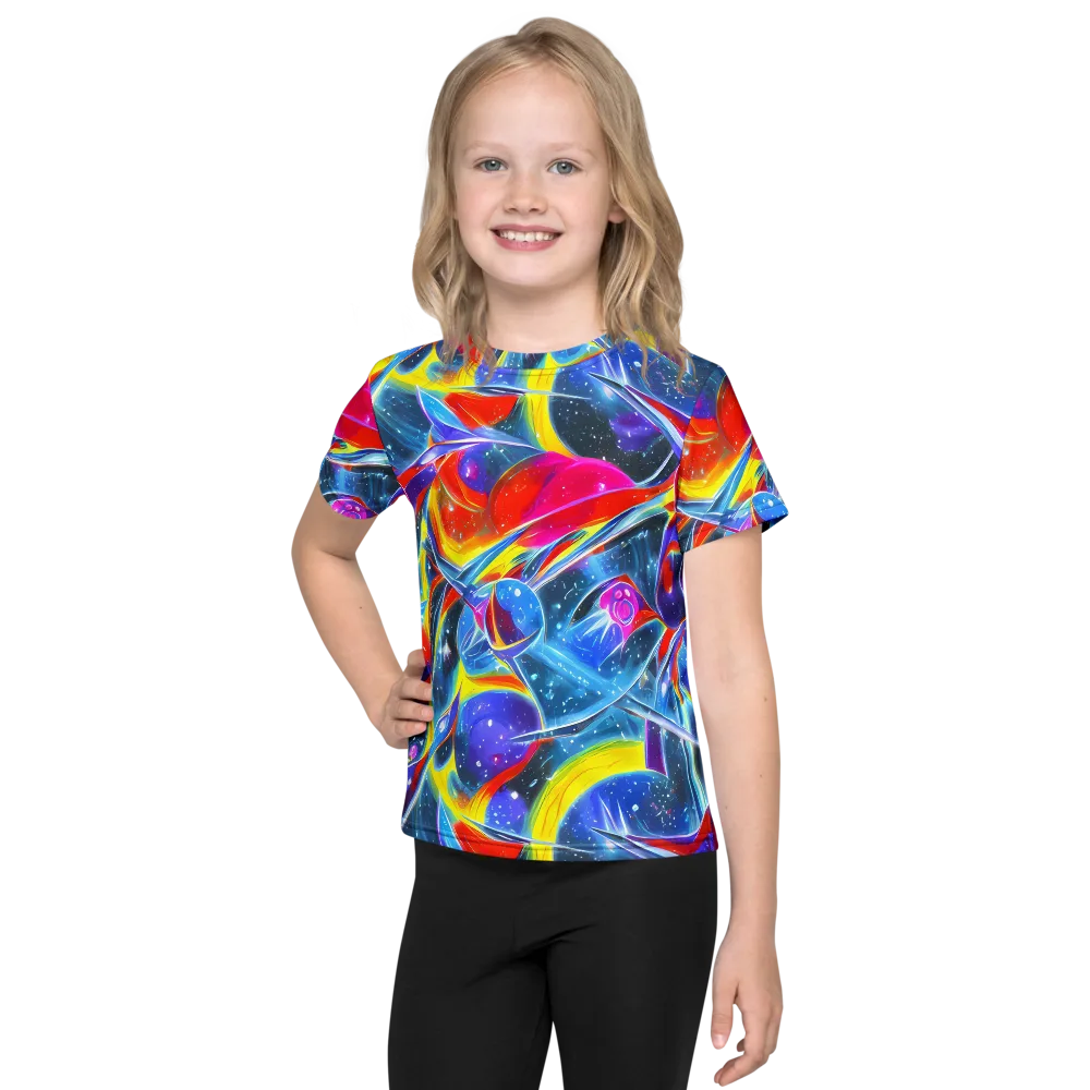 Prismatic Marbles on Kids Crew Neck T-Shirt — Front