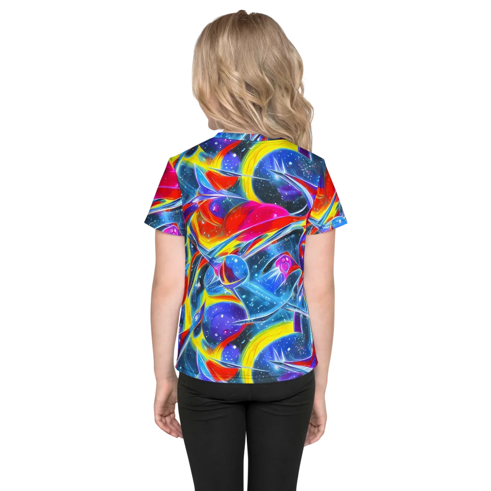 Prismatic Marbles on Kids Crew Neck T-Shirt — Back