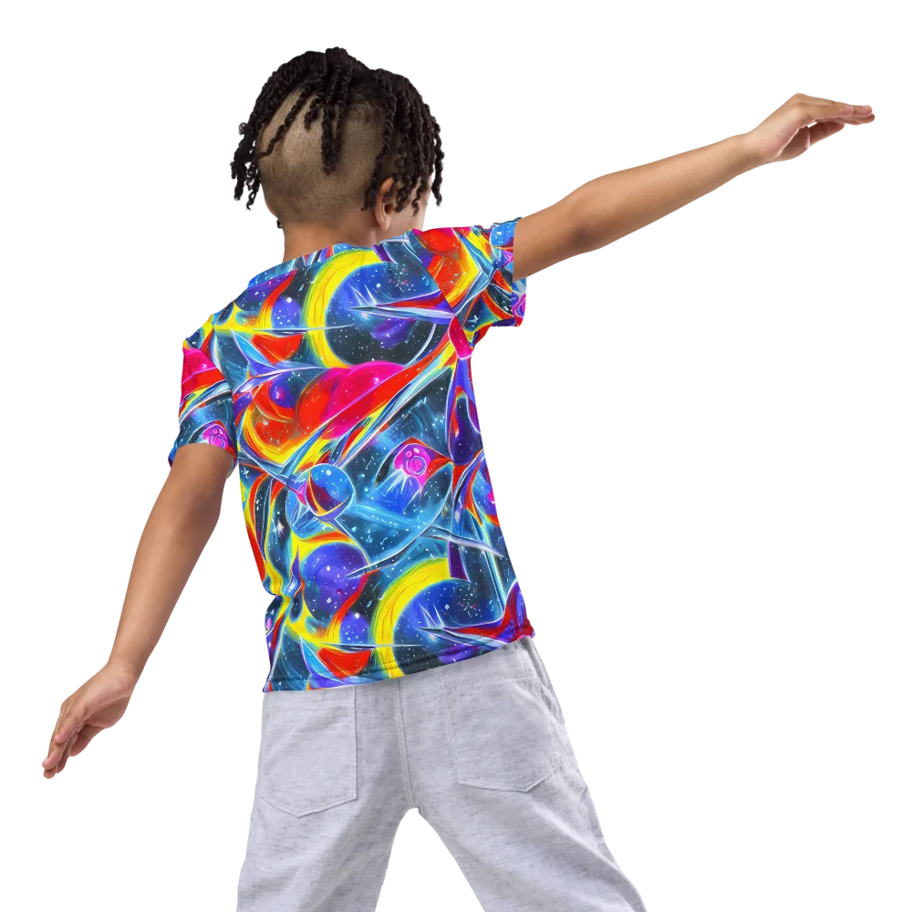 Prismatic Marbles on Kids Crew Neck T-Shirt — Back