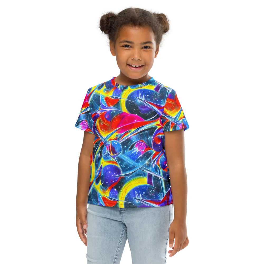 Prismatic Marbles on Kids Crew Neck T-Shirt — Front