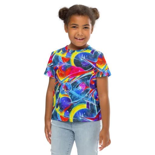 Prismatic Marbles on a Kids Crew Neck T-Shirt