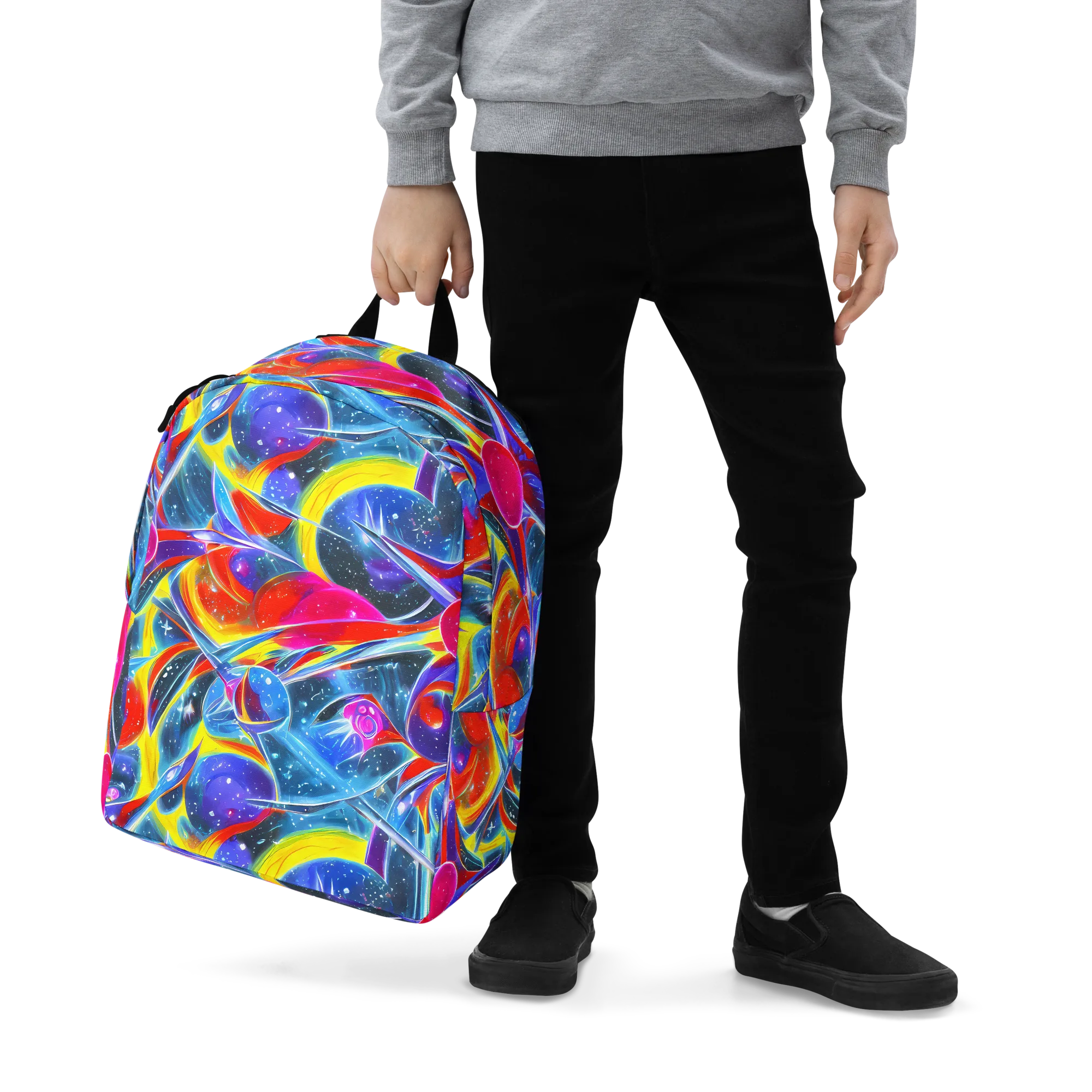 Prismatic Marbles on Minimalist Backpack — Zoomed-in