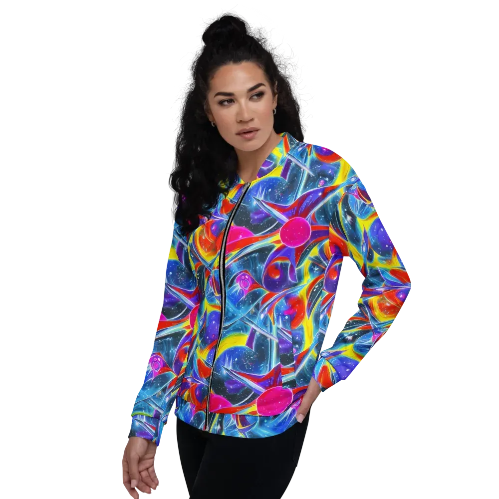 Prismatic Marbles on Bomber Jacket — Left