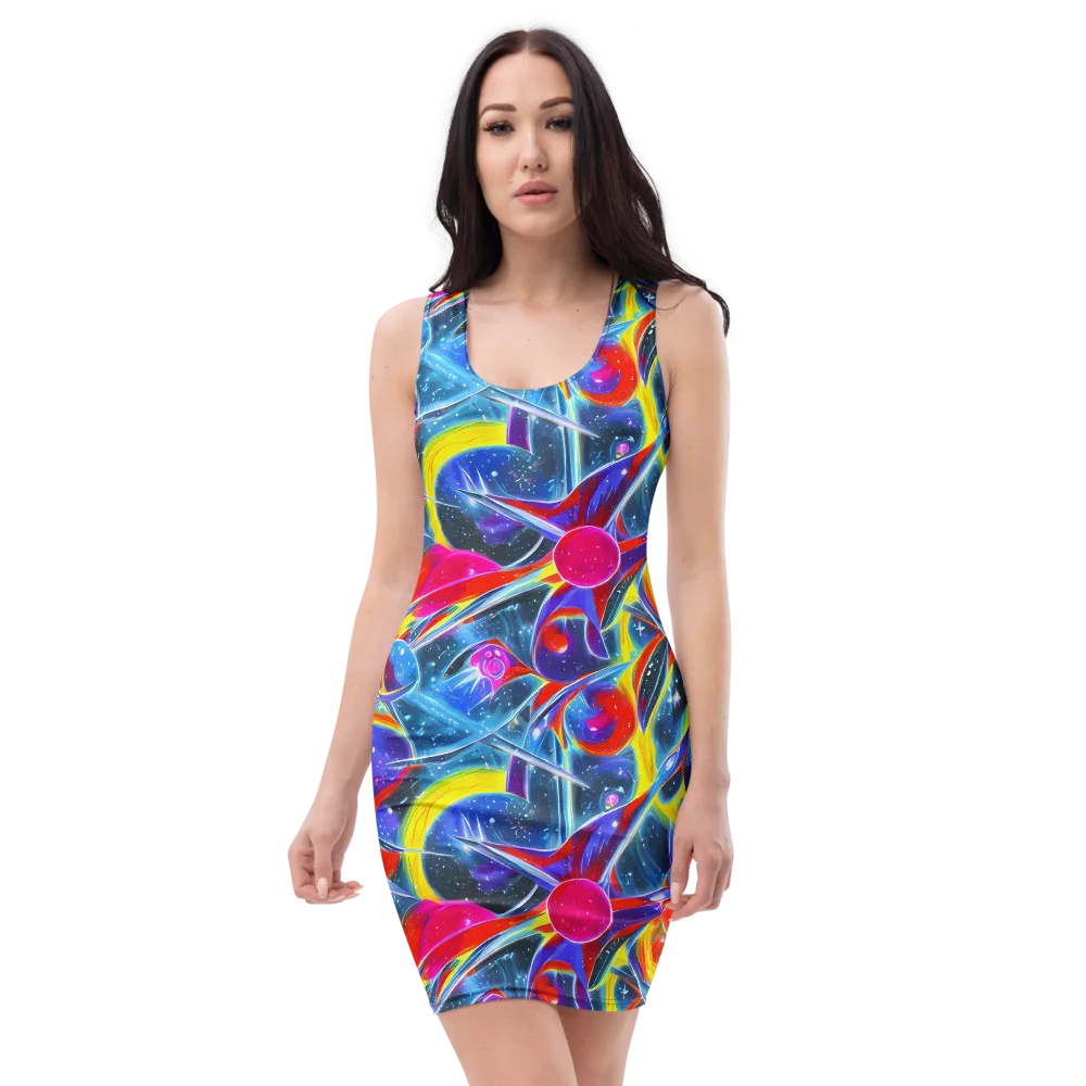 Prismatic Marbles on Bodycon Dress — Front