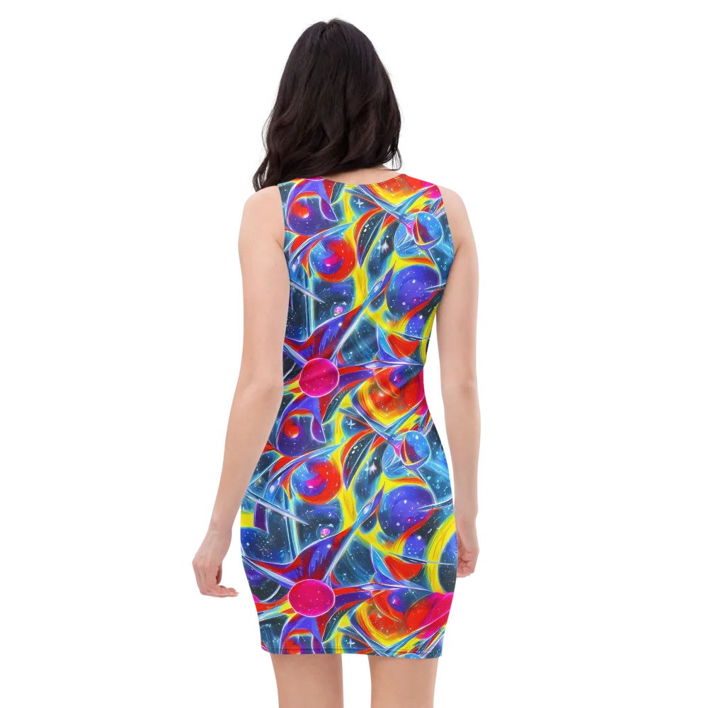 Prismatic Marbles on Bodycon Dress — Back