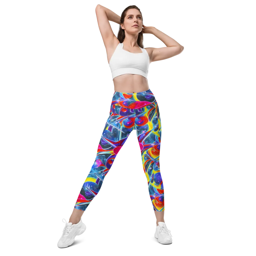 Prismatic Marbles on Leggings with Pockets — Front
