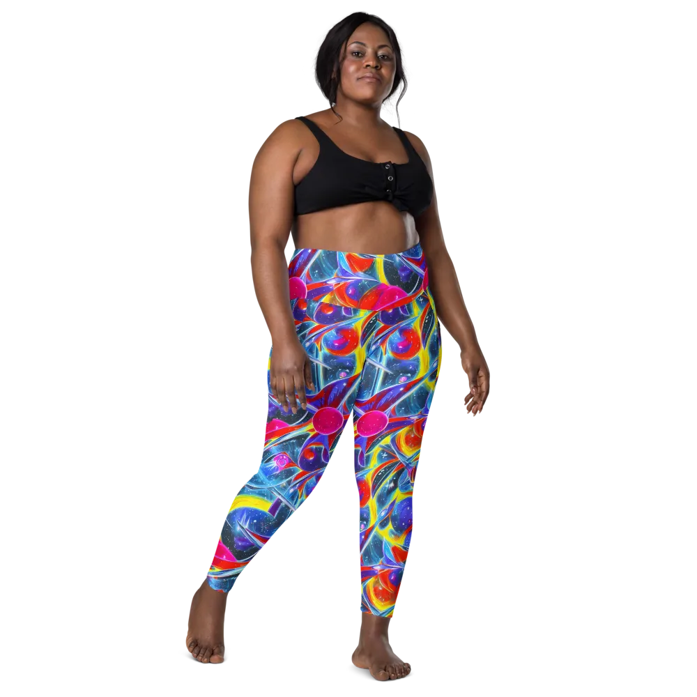Prismatic Marbles on Leggings with Pockets — Front