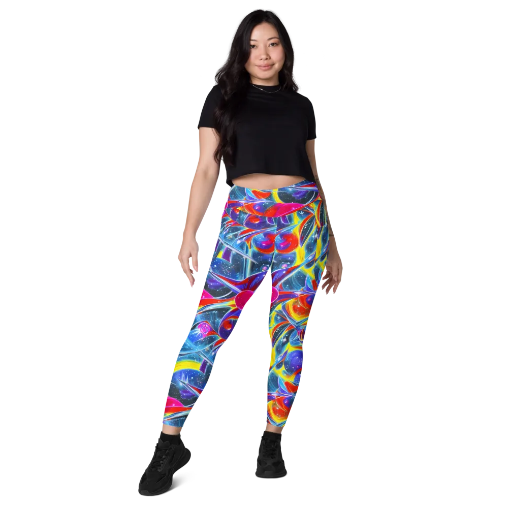 Prismatic Marbles on Leggings with Pockets — Front