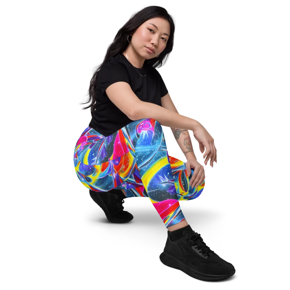 Prismatic Marbles on Leggings with Pockets — Right Front
