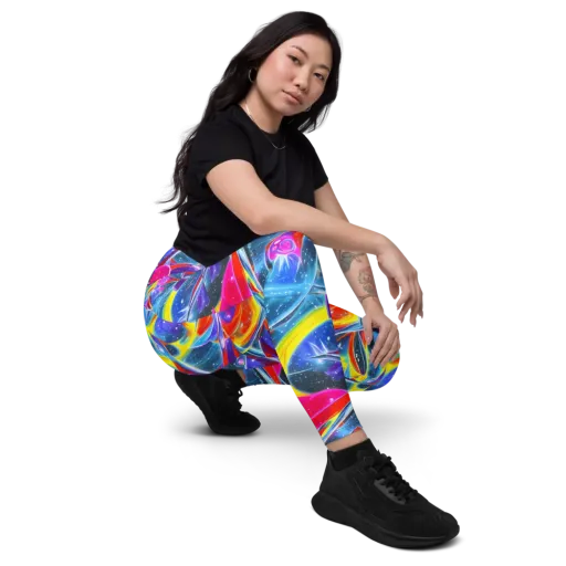 Prismatic Marbles on a Leggings with Pockets