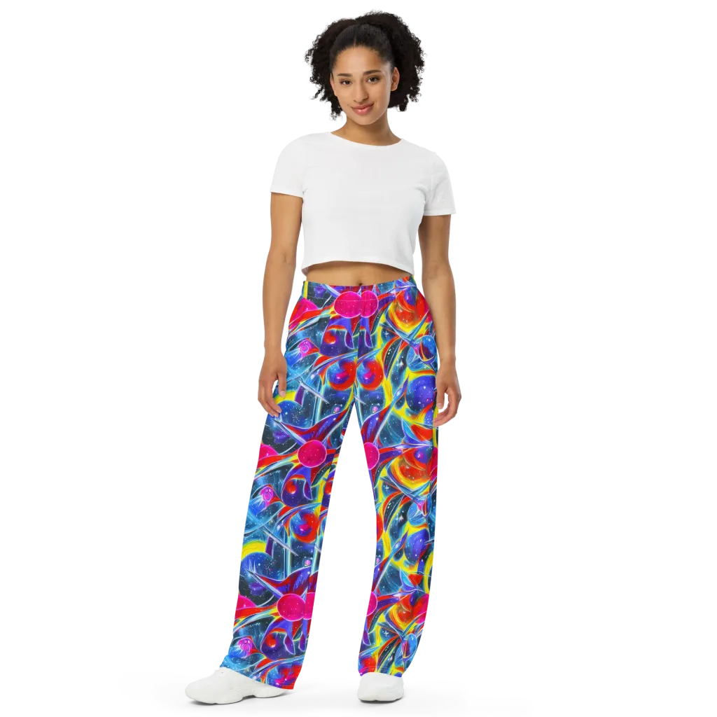 Prismatic Marbles on Wide-Leg Pants — Front