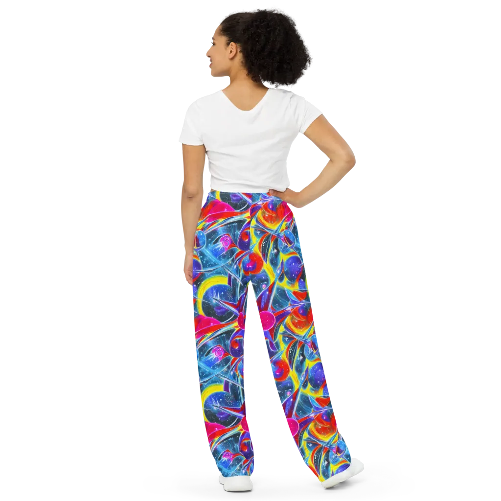 Prismatic Marbles on Wide-Leg Pants — Back