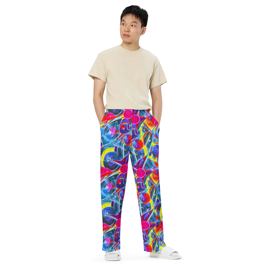 Prismatic Marbles on Wide-Leg Pants — Front