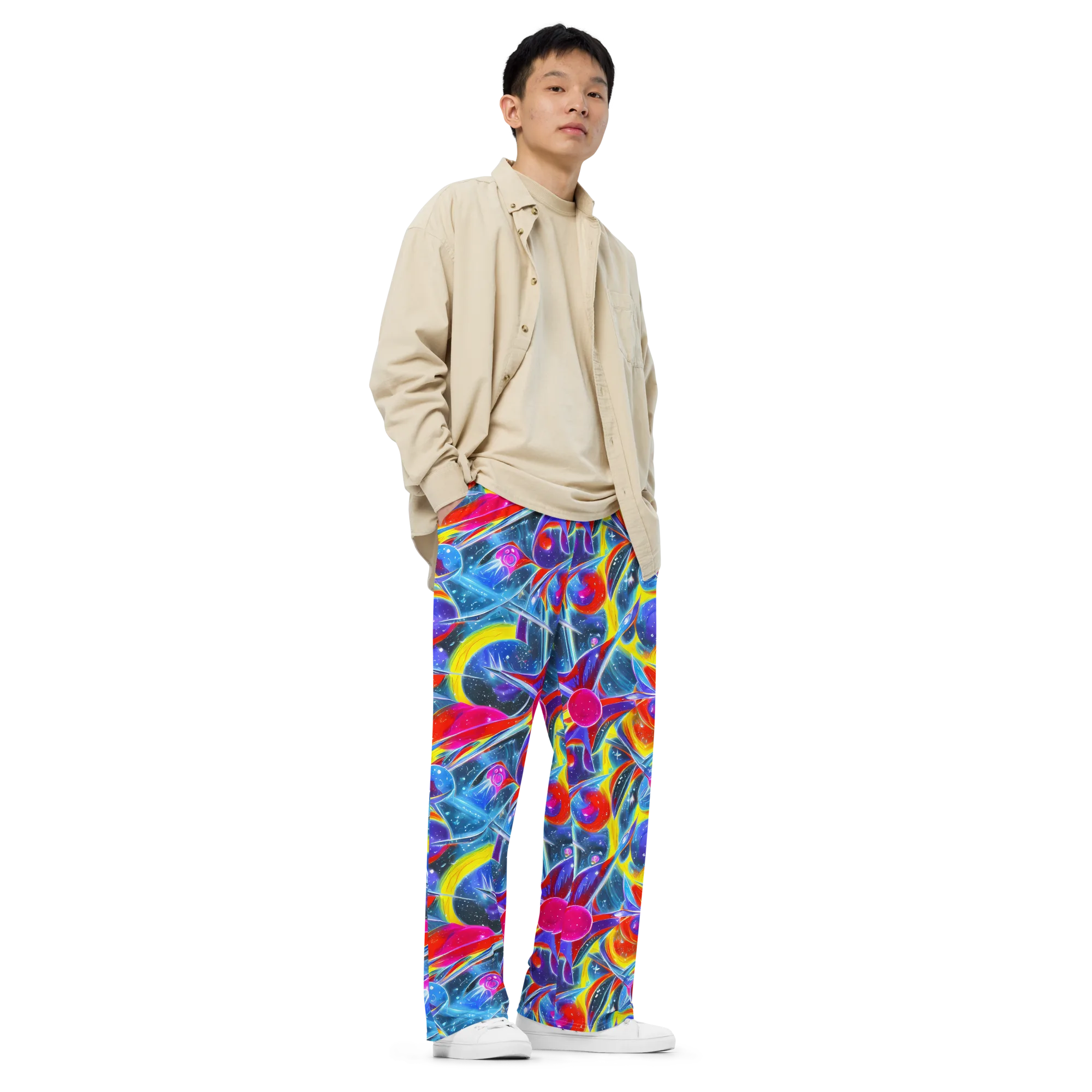 Prismatic Marbles on Wide-Leg Pants — Right Front