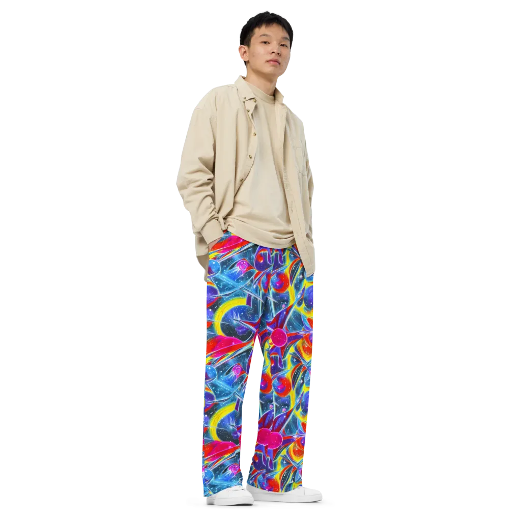 Prismatic Marbles on Wide-Leg Pants — Right Front