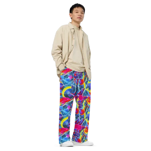 Prismatic Marbles on a Wide-Leg Pants