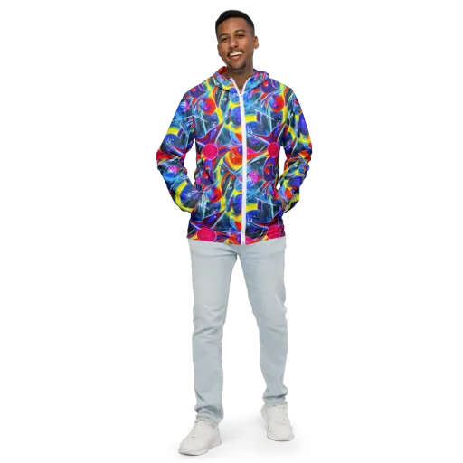 Prismatic Marbles on a Men's Windbreaker