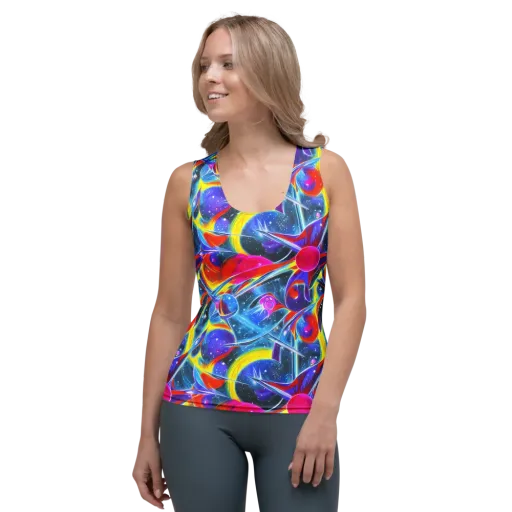 Prismatic Marbles on a Women's Tank Top