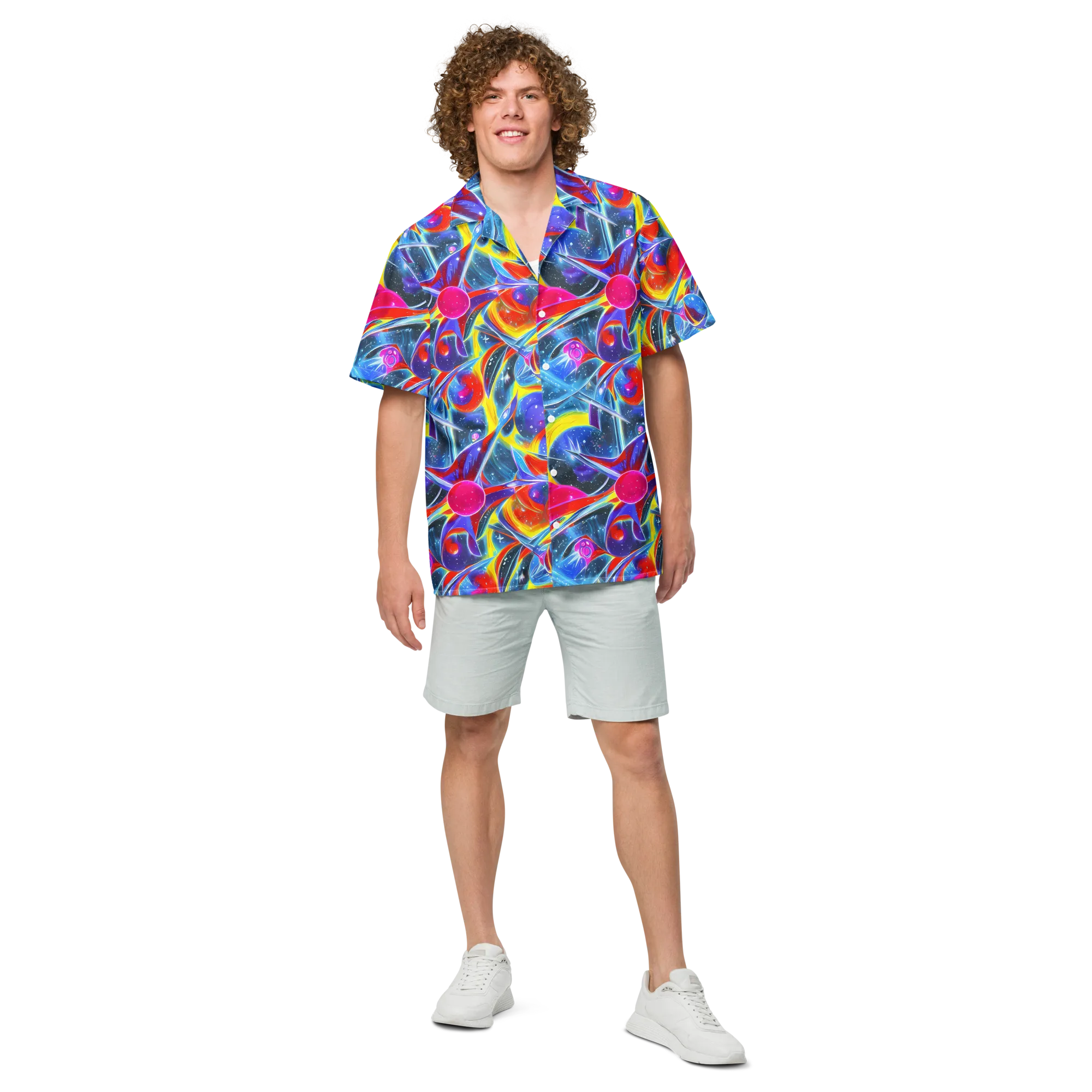 Prismatic Marbles on Button Shirt — Front