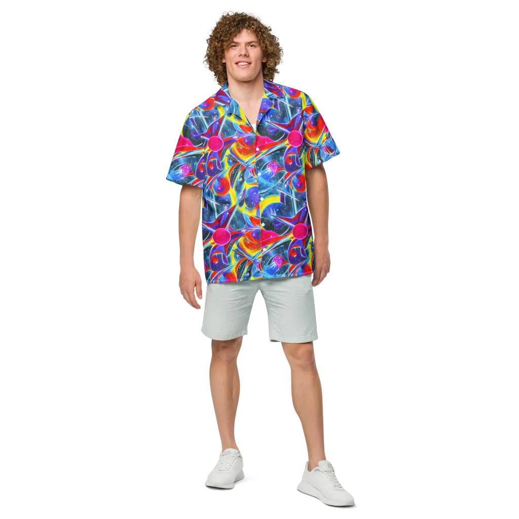 Prismatic Marbles on Button Shirt — Front