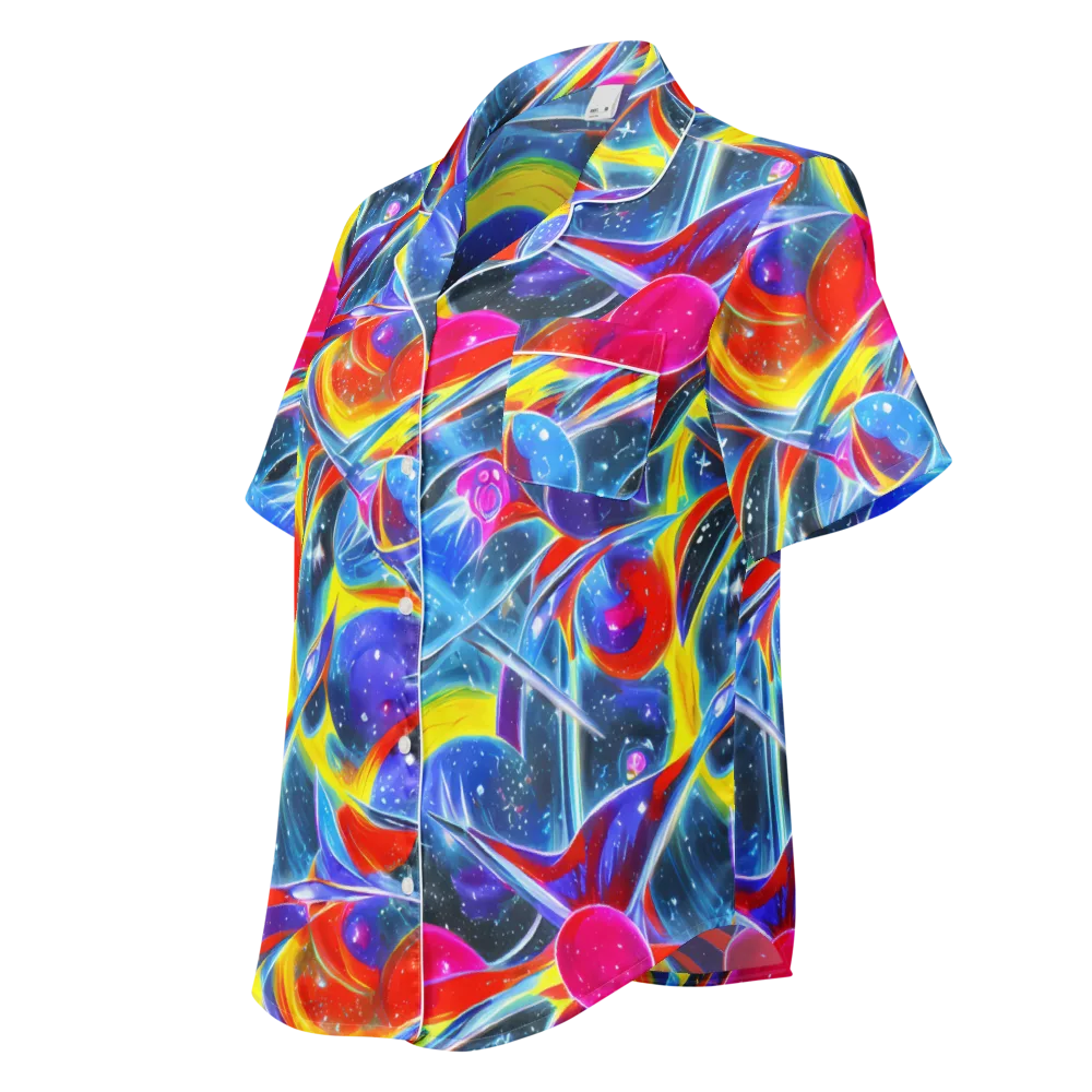 Prismatic Marbles on Women's Short Sleeve Pajama Top — Left Front