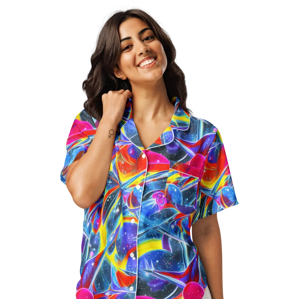 Prismatic Marbles on Women's Short Sleeve Pajama Top — Front
