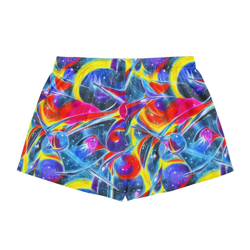 Prismatic Marbles on Women's Pajama Shorts — Back