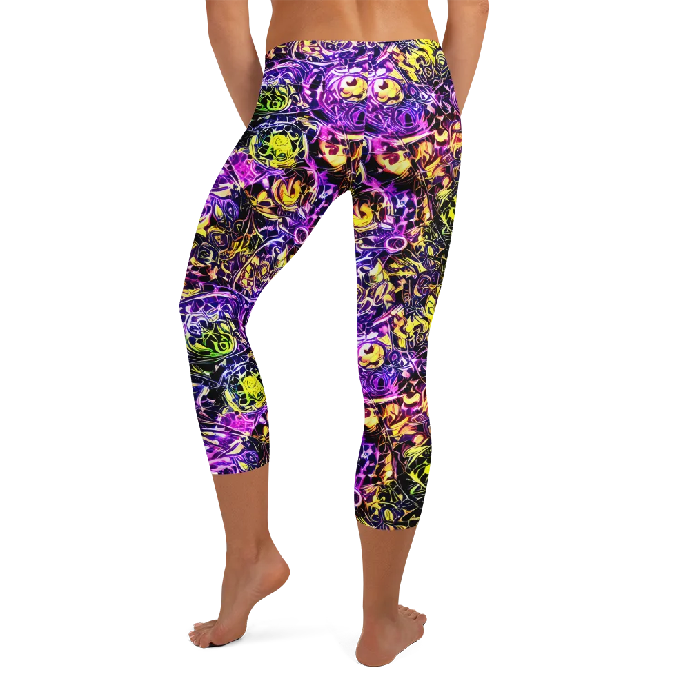 Psychedelic Prism on Capri Leggings — Back
