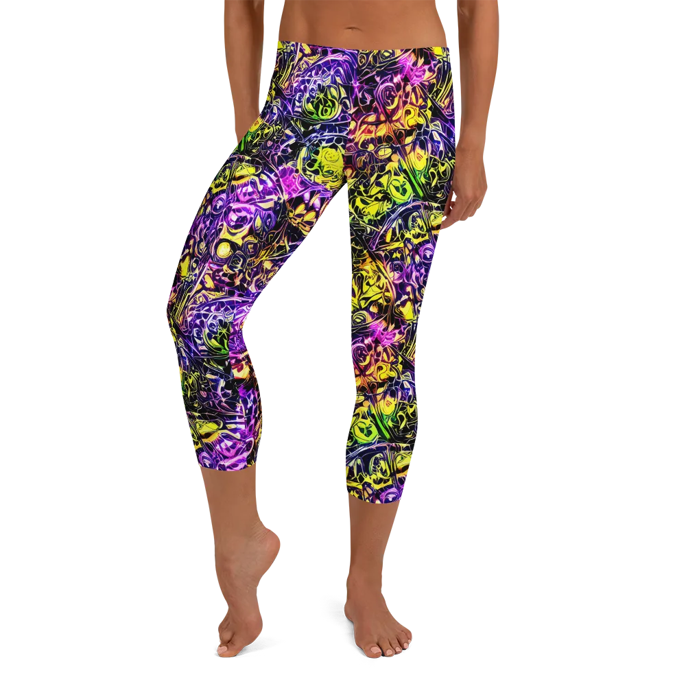 Psychedelic Prism on Capri Leggings — Front