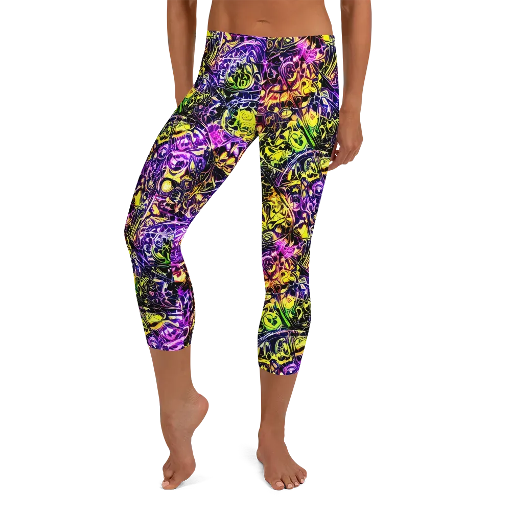 Psychedelic Prism on Capri Leggings — Front